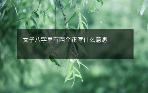 女子八字里有两个正官什么意思