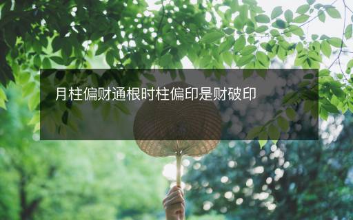 月柱偏财通根时柱偏印是财破印