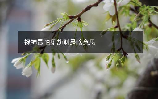 禄神最怕见劫财是啥意思