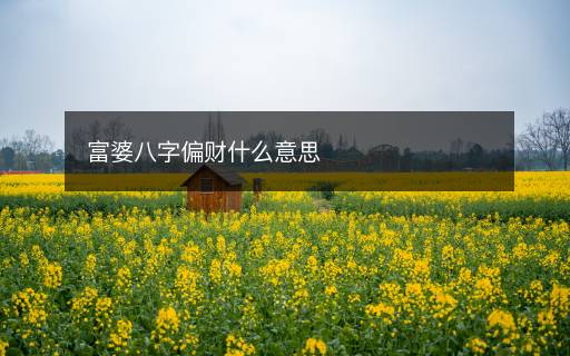 富婆八字偏财什么意思