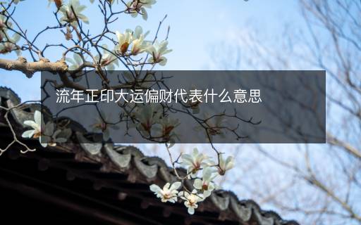 流年正印大运偏财代表什么意思