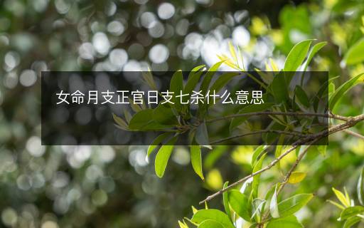 女命月支正官日支七杀什么意思