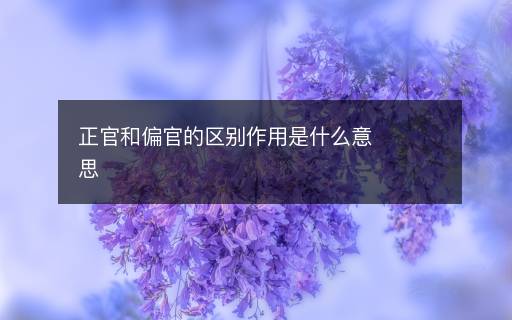 正官和偏官的区别作用是什么意思
