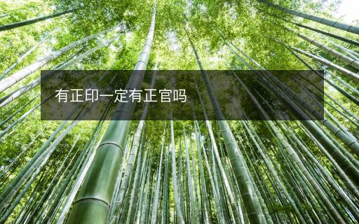 有正印一定有正官吗