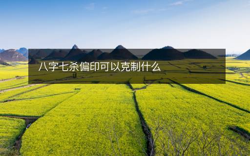 八字七杀偏印可以克制什么