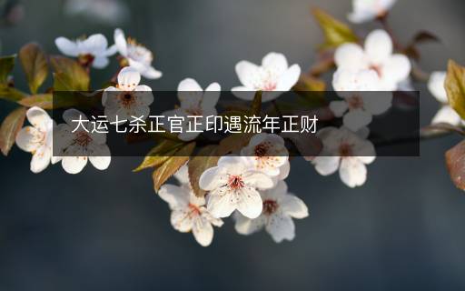 大运七杀正官正印遇流年正财
