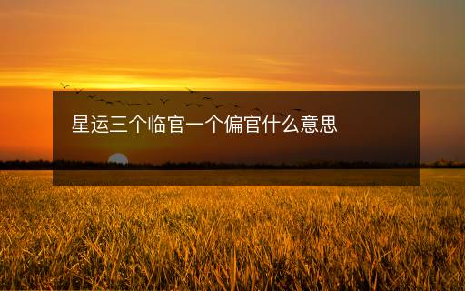 星运三个临官一个偏官什么意思