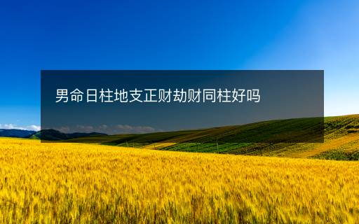 男命日柱地支正财劫财同柱好吗