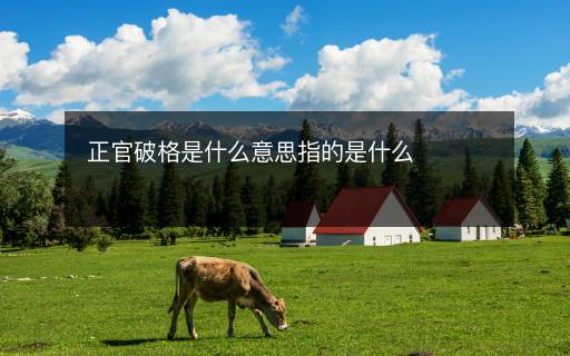 正官破格是什么意思指的是什么