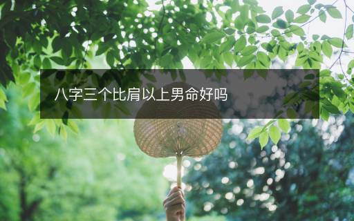 八字三个比肩以上男命好吗