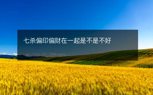 七杀偏印偏财在一起是不是不好