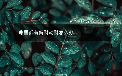 命里都有偏财劫财怎么办