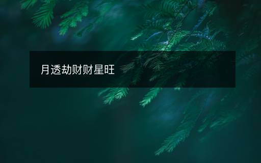 月透劫财财星旺