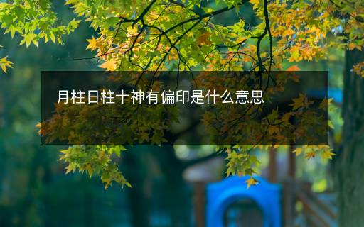 月柱日柱十神有偏印是什么意思 月柱日柱十神有偏印是什么意思