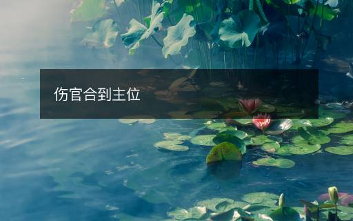 伤官合到主位