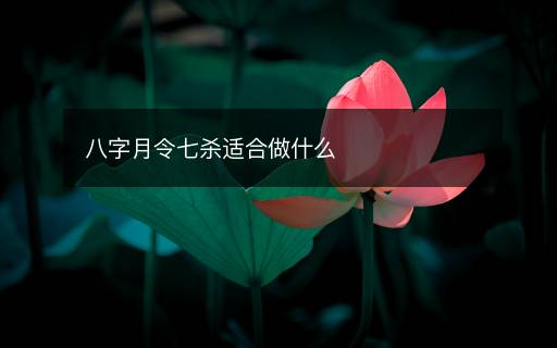八字月令七杀适合做什么