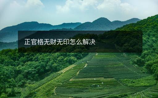 正官格无财无印怎么解决