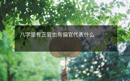 八字里有正官也有偏官代表什么