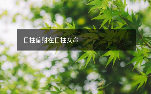 日柱偏财在日柱女命