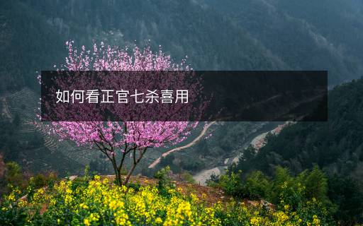 如何看正官七杀喜用