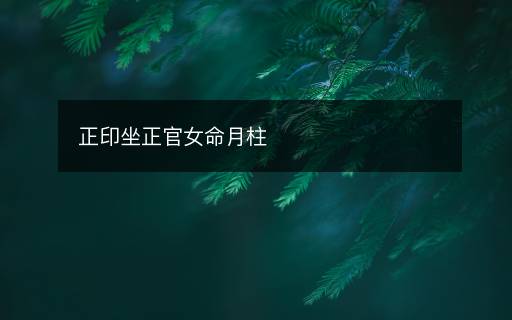 正印坐正官女命月柱