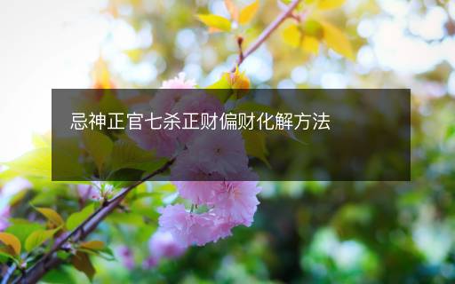 忌神正官七杀正财偏财化解方法
