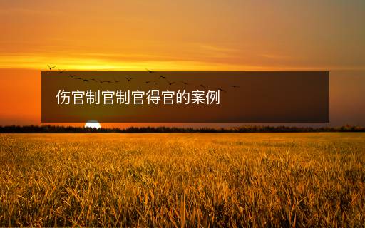 伤官制官制官得官的案例