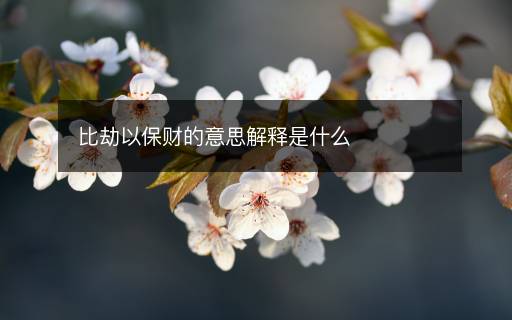 比劫以保财的意思解释是什么