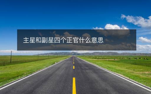 主星和副星四个正官什么意思