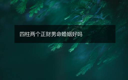 四柱两个正财男命婚姻好吗 四柱两个正财男命婚姻好吗