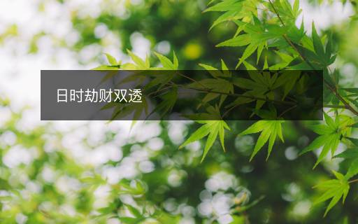 日时劫财双透 日时劫财双透