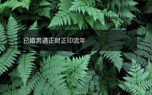 已婚男遇正财正印流年