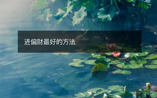 进偏财最好的方法