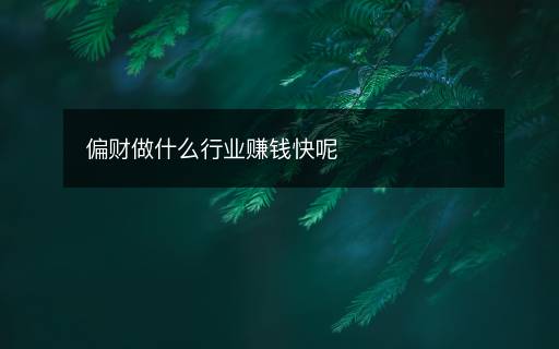 偏财做什么行业赚钱快呢