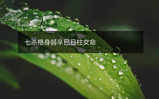 七杀格身弱辛巳日柱女命