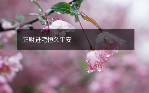 正财进宅恒久平安