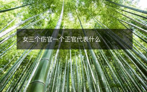 女三个伤官一个正官代表什么 女三个伤官一个正官代表什么