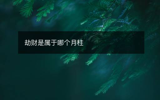 劫财是属于哪个月柱