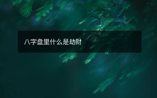 八字盘里什么是劫财