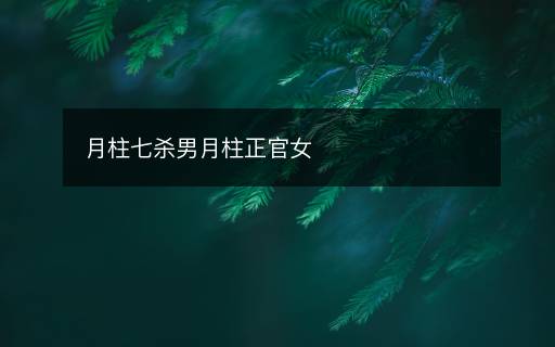 月柱七杀男月柱正官女