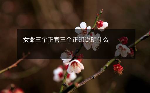 女命三个正官三个正印说明什么