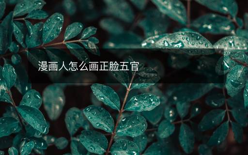 漫画人怎么画正脸五官