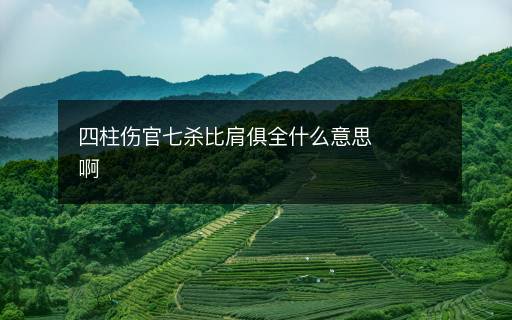 四柱伤官七杀比肩俱全什么意思啊 四柱伤官七杀比肩俱全什么意思啊