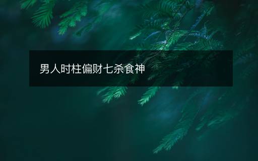 男人时柱偏财七杀食神