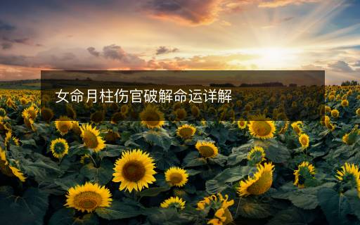 女命月柱伤官破解命运详解 女命月柱伤官破解命运详解