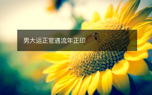 男大运正官遇流年正印