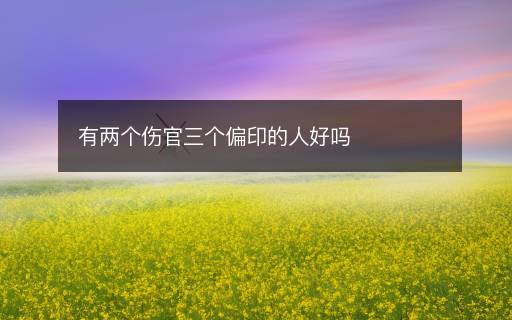 有两个伤官三个偏印的人好吗
