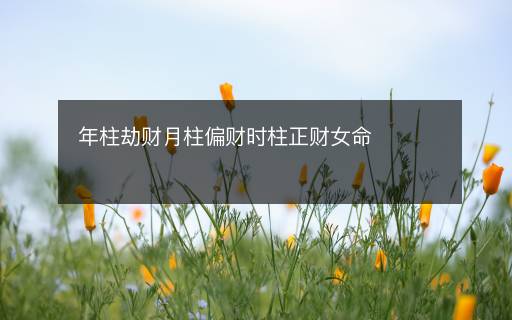 年柱劫财月柱偏财时柱正财女命 年柱劫财月柱偏财时柱正财女命