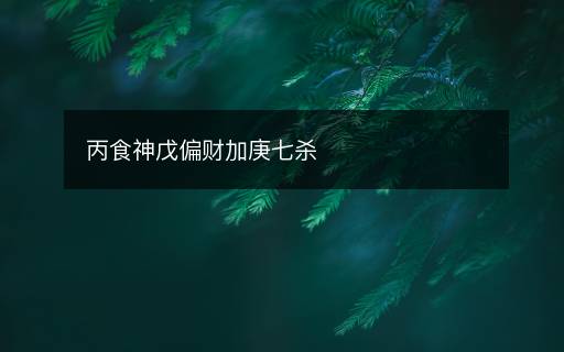 丙食神戊偏财加庚七杀