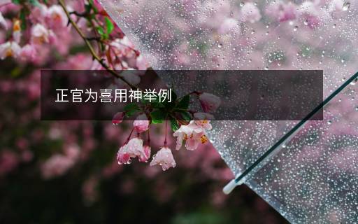 正官为喜用神举例